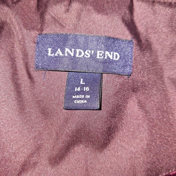 Land's End Maroon Quilted Puffer Down Vest Size Large - Picture 5 of 5